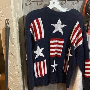 Marsh Landing Navy Sweater with Stars and Stripes